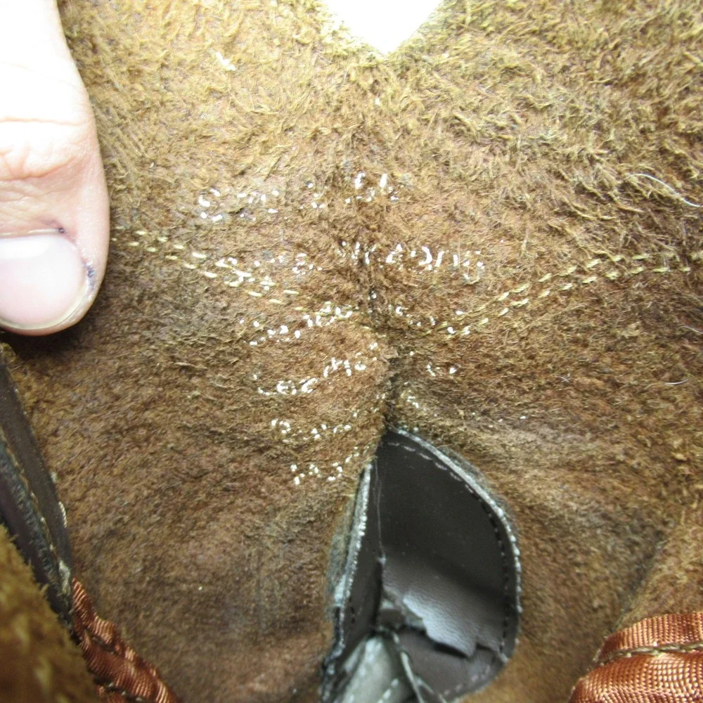 Justin Mens Boots 9.5 M Brown Leather Pull On‎ Cowboy Riding Roper Rugged Work